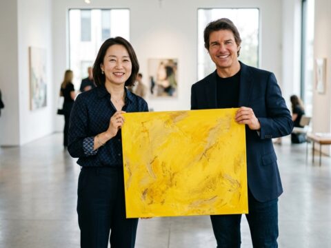 기안84, 내한한 톰 크루즈와 어깨동무 투샷 공개…직접 그린 캔버스 그림 선물 화제